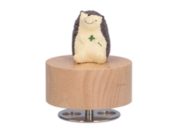 Caja De Música Redonda De Madera Para Armar Con Diseño De Animales Giratorios Para Decoración Y Regalos - Hérisson