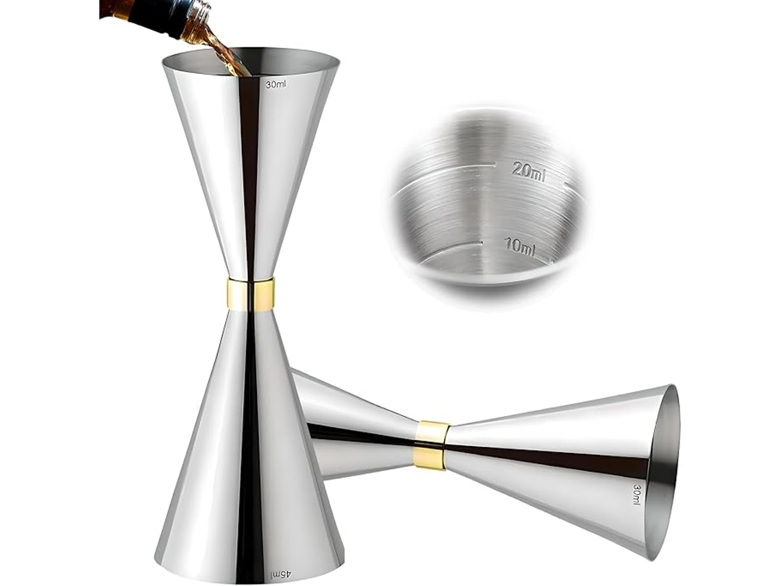 Vaso Medidor De Cóctel Golden Circle - Escala De Medición Integrada - Vaso Medidor Doble - Para Uso En Bares Y En Casa - 30/45 Ml