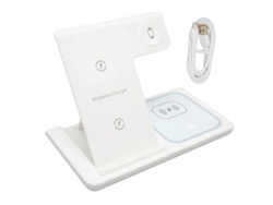 Estación De Carga Inalámbrica 3 En 1 Para Iphone, Iwatch Y Auriculares, Color Blanco, Plegable.