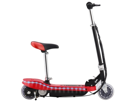 vidaXL Patinete eléctrico con asiento y LED 120 W rojo