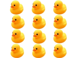 Juguetes de baño preescolares Goma flotante Squeaky Baby Wash Shower Toy para niños pequeños Decoración de fiesta para niños 12 piezas (Pato amar JEDBESETZT