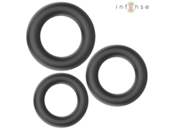 Intense - Hugh 3 Basic Anillos de Pene de Silicona Negros