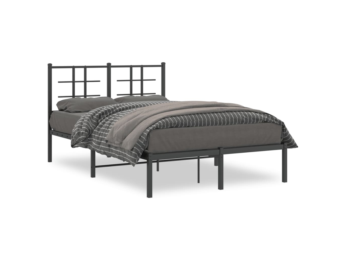 Maison Exclusive - Estructura Cama Sin Colchón Con Cabecero Metal Negro 120x200 Cm