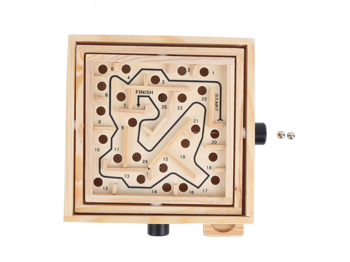 Laberinto de madera para niños con pelota de equilibrio, juguete educativo, regalo para amantes de los laberintos.