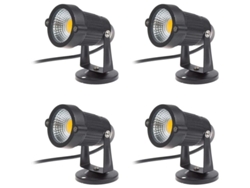 Juego De 4 Focos Led Cob Ajustables De 5w Y 220v Para Iluminación De Jardín/terraza (blanco Cálido)