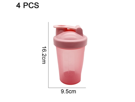 4 botellas mezcladoras de proteínas para mezclas de proteínas color rosa ZMDECQNA