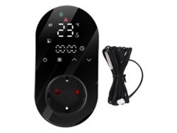 Tomada De Controle De Temperatura Digital Led, Termostato Programável Para Aquecimento De Piso Ac 16a Preto