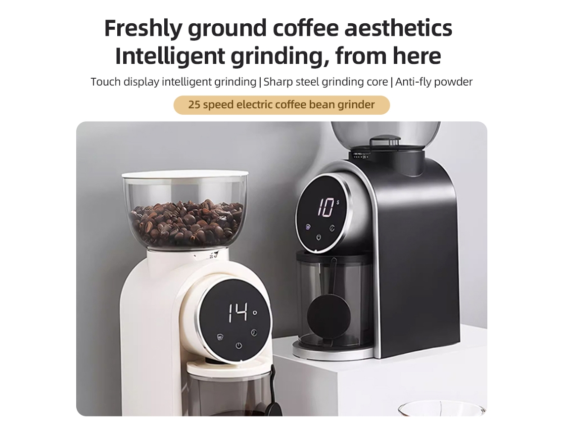 Molinillo de café con ajuste preciso y temporizador.