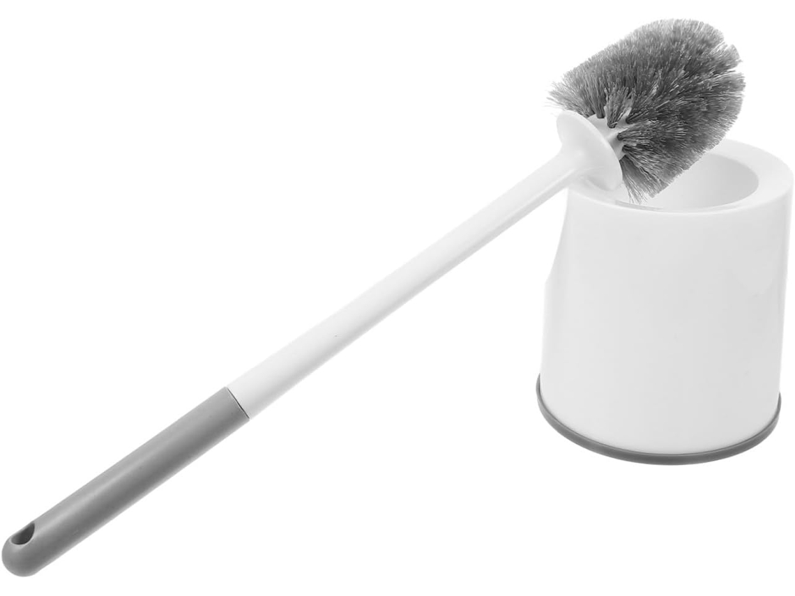 Juego De Cepillo Para Inodoro Blanco Con Soporte Resistente