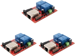 3 Conmutadores Lan Con Retardo, Tarjeta De Relé Ethernet Bidireccional, Módulo Controlador Udp Y Servidor Web
