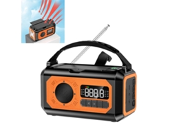 Radio de emergencia portátil Viewleaf de 12000 mAh con manivela solar, FM/AM, linterna LED, luz de lectura, alarma SOS, ideal para exteriores.