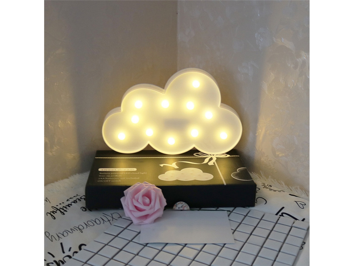 Yncm2026-luz Nocturna Decorativa Led Con Media Luna, Estrellas Y Nubes Para Niños Y Adultos