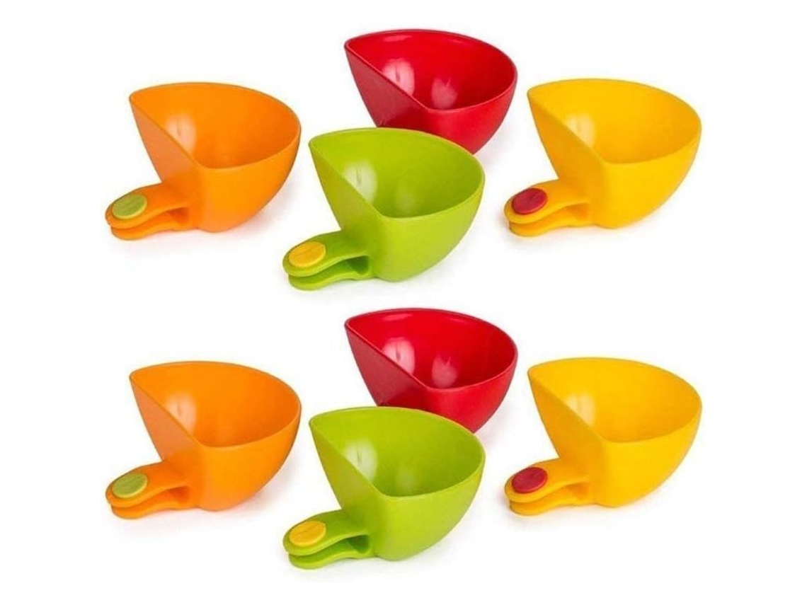 Juego De 8 Recipientes De Plástico Coloridos Para Servir Patatas Fritas Y Salsas, Con Soporte Para Platos.