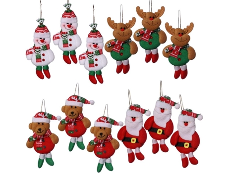 Adorno de Árbol de Navidad ZMDECQNA Adornos Árboles Santa Sankt Muñecos Nieve Renos Osos Blanco (16x8cm)