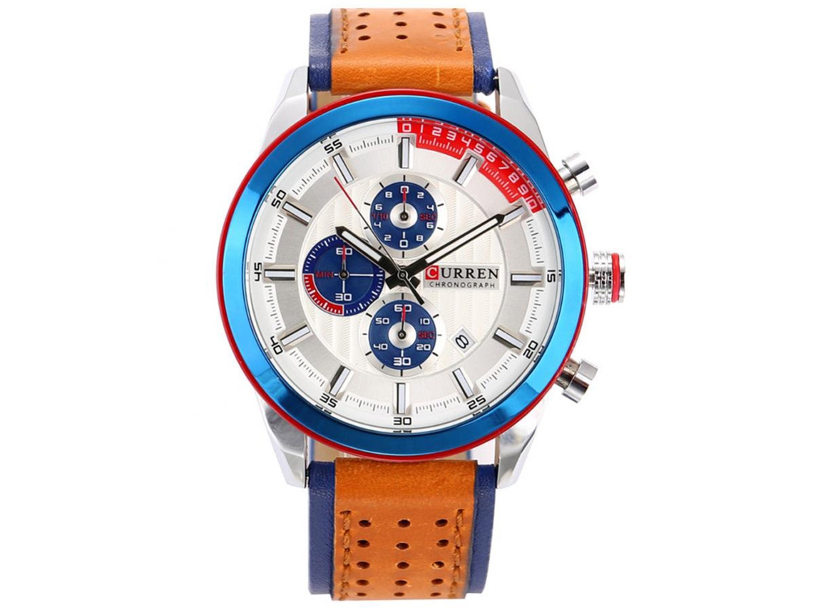 Reloj Hombre Moda Dial Redondo Analógico Estilo Casual Cuarzo Regalo 6