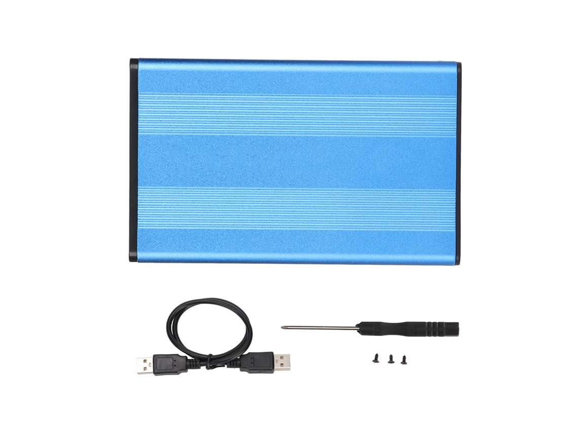 Baoj-2026 Carcasa para disco duro de 2,5'' USB 2.0 480Mbps Fácil instalación Aluminio duradero Plug and Play Azul