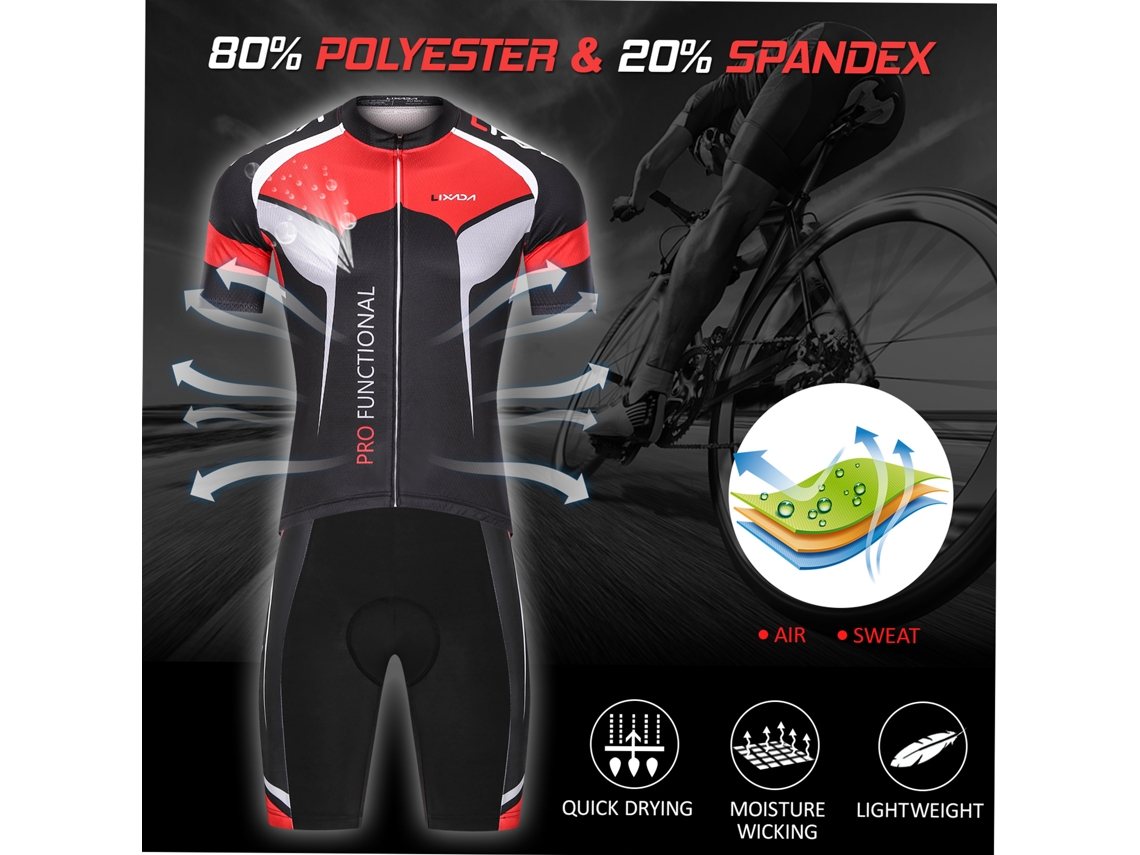 Conjunto De Maillot Y Braguita De Ciclismo De Manga Corta Para Hombre Con Cinturilla, Transpirable Y De Secado Rápido.