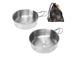 Recipiente Portátil De Acero Inoxidable Para Camping Con Asa Plegable, Kit De Cocina Para Exteriores, Mini Recipiente Para Camping