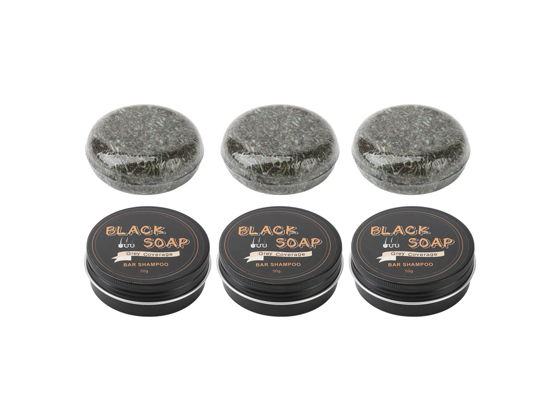 3pcs Barra De Champú Oscurecedora De Cabello Suave Nutritiva Y Limpiadora