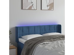 Cabecero Con Led De Terciopelo Azul Oscuro 147x16x78/88 Cm