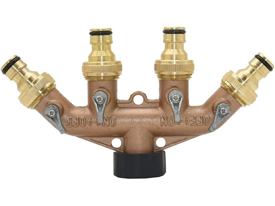 Adaptador De Conexión Para Jardín Distribuidor Agua Cuatro Vías Manguera