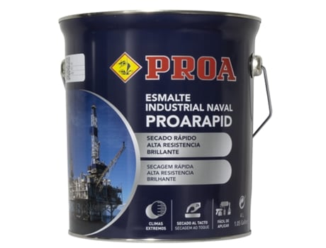 ESMALTE NAVAL E INDUSTRIAL PROARAPID BRILLANTE Esmalte de secado rápido y gran dureza PROA Marrón RAL 8016 4L