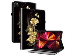 Funda para iPad Air 11 (2024), Pro 11 (2018), Air (2022), Pro (2020), Pro (2021), Pro (2022), Pro (2020), con estampado dorado y mariposa rosa Hengrongshen (2025).