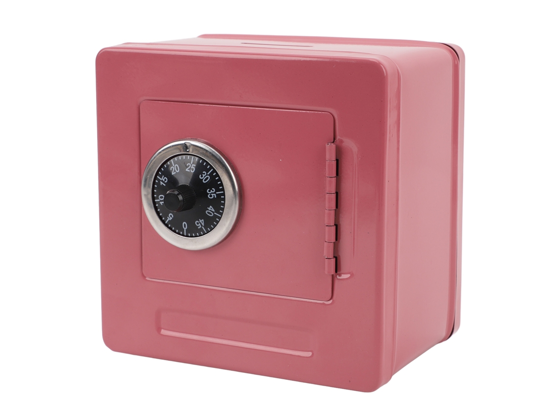 Caja Metálica Resistente Con Cerradura Encriptada Para Dinero, Llaves Y Documentos - Amplio Espacio, Color Rosa.