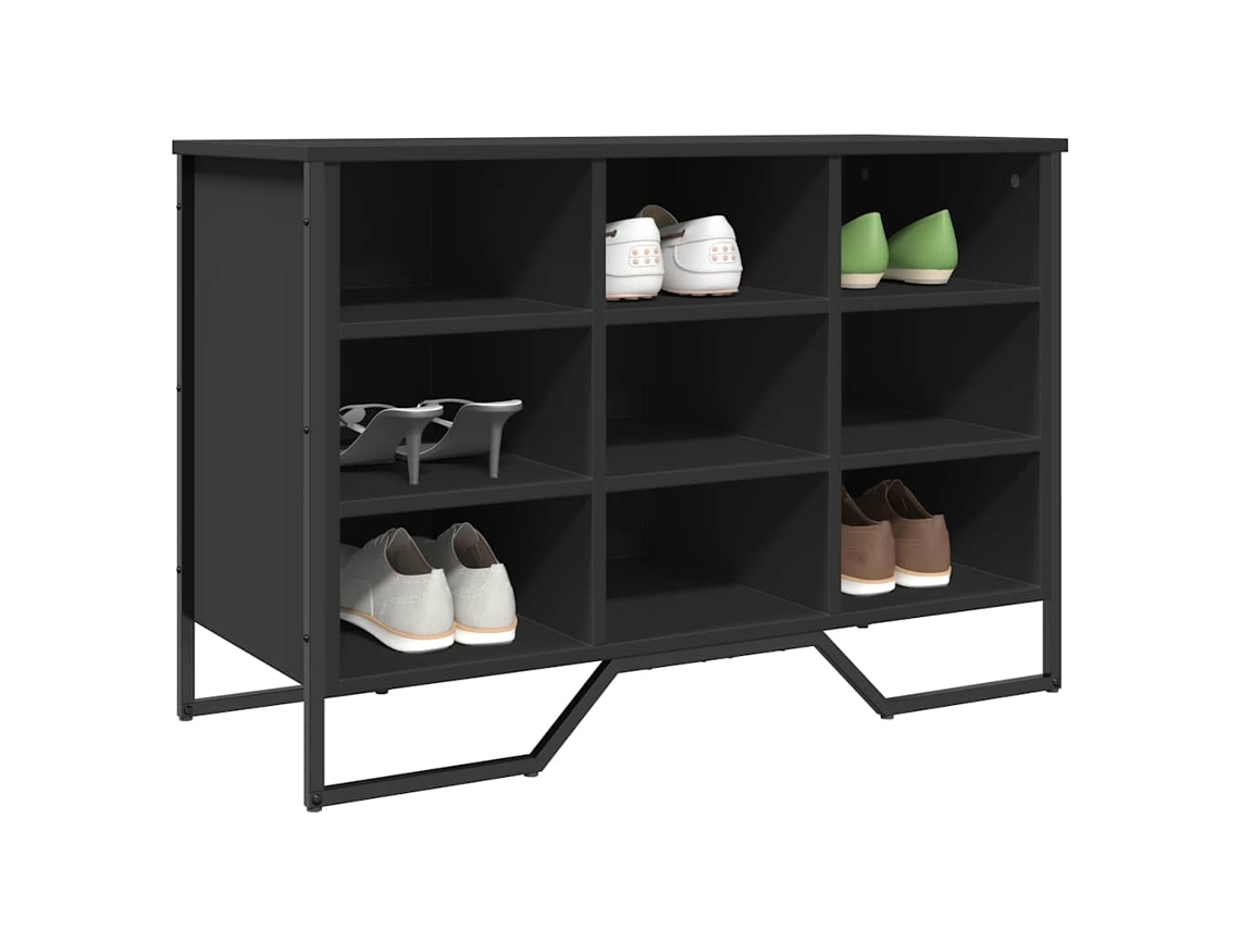 Zapatero | Armario Zapatero De Madera De Ingeniería Negro 90x38x61,5 Cm