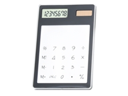 Calculadora Solar Con Pantalla Táctil Y Display Lcd De 8 Dígitos, Transparente Y Portátil Para Oficina, Escuela Y Hogar, Negro
