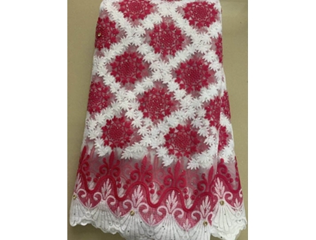 Fabrics De Encaje De Tul Africanos Con Cuentas De Boda De Encaje De Red De Piedra (D - 5 Yardas)