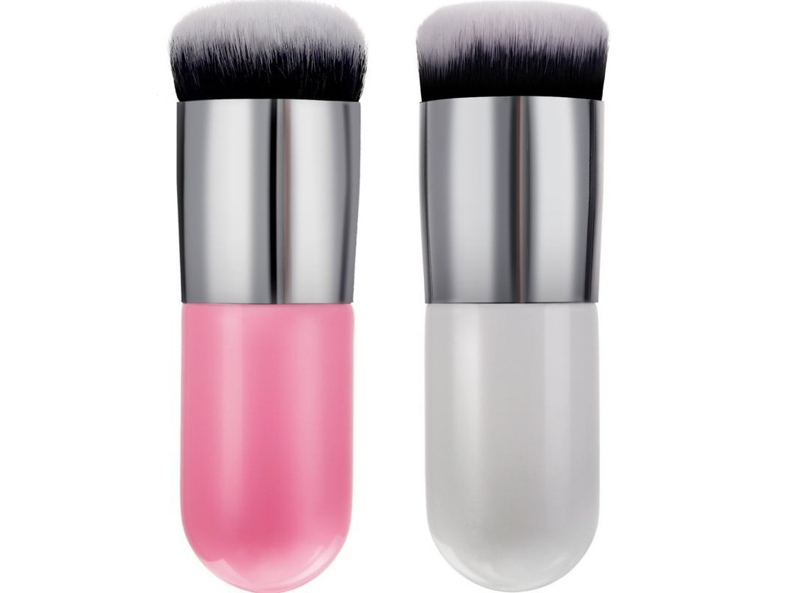 2 Brochas Gruesas Para Base De Maquillaje, Polvos, Para Viajes, Para Mezclar Líquidos, Cremas O Polvos.
