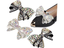 Juego De 4 Pinzas Para Zapatos Con Lazo Y Cristales Para Tacones, Decoración Nupcial, Femenina Y Infantil.