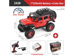 Mini Coche Rc 124 2.4g Con Luces Led, Vehículo Eléctrico 4wd Crawler Off Road, Camión Control Remoto Para Niños. Aeuzwr
