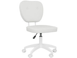 Silla De Oficina Blanca Ajustable De Poliuretano Sin Brazos