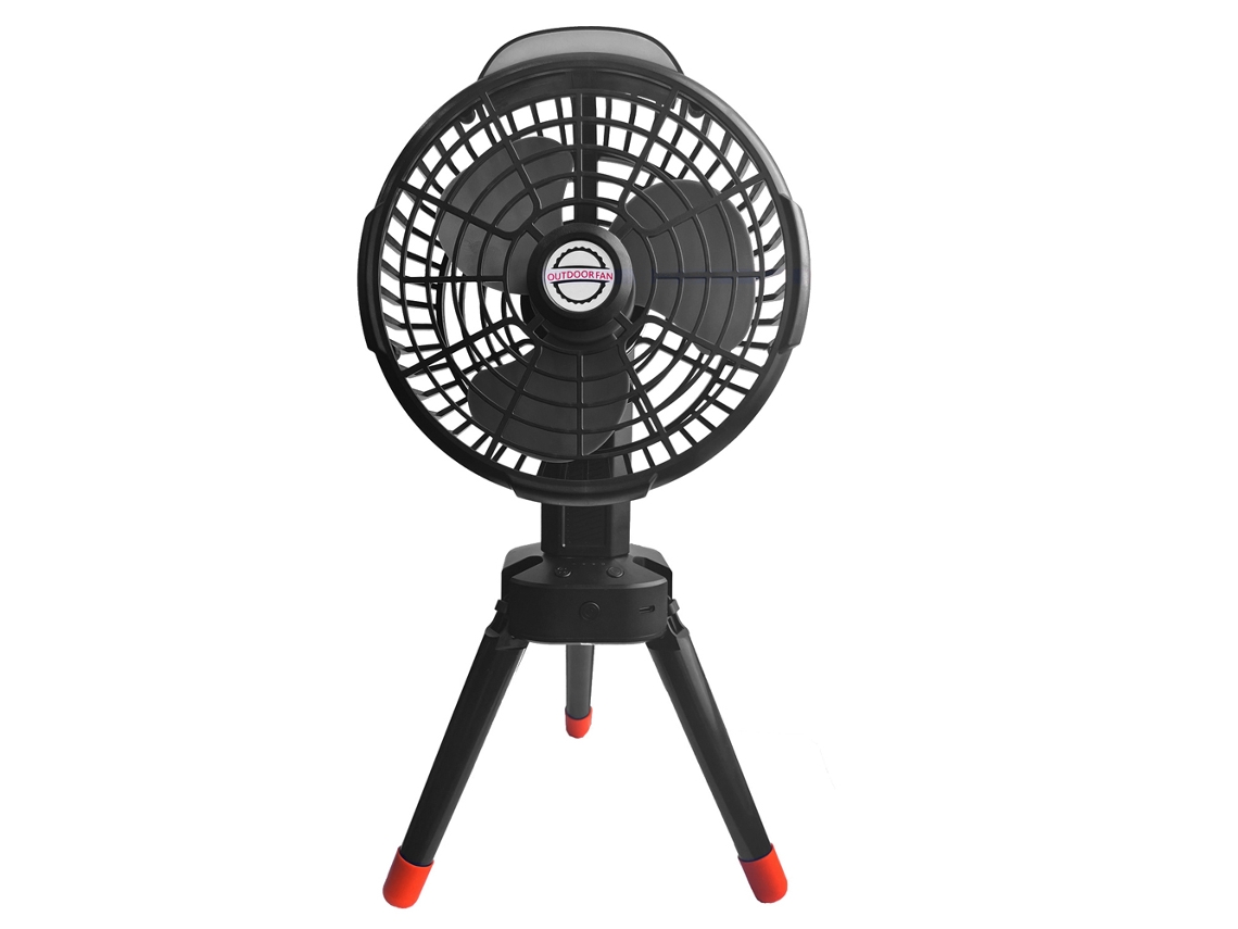 Ventilador De Camping 2 En 1 Con Luz Led, Trípode, Recargable, 4 Velocidades Para Camping, Picnics Y Pesca.