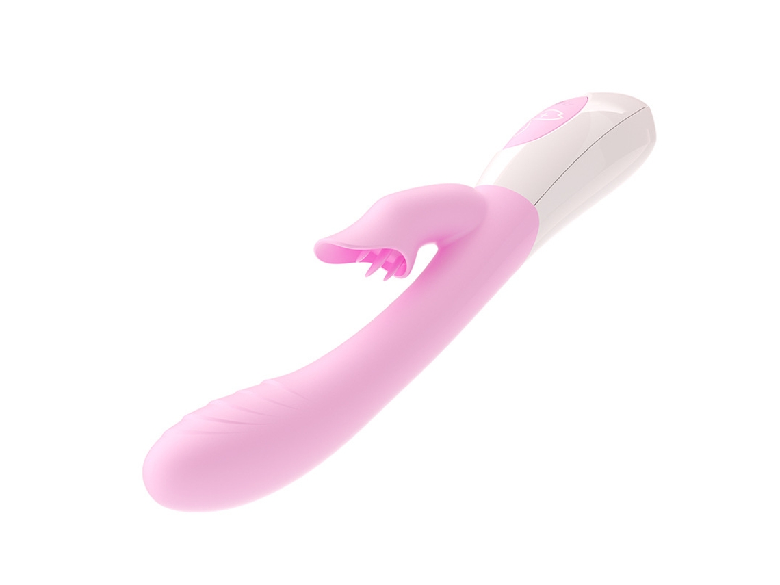 Vibrador de masaje para lamer la lengua de silicona 2 en 1 para mujeres (rosa) YIZHOOD
