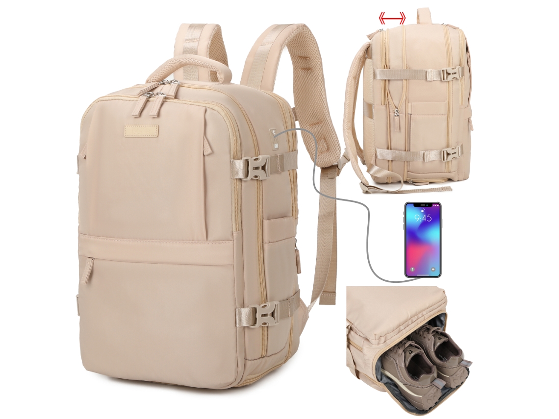 Mochila de cabina expandible Ryanair de los años 90, color beige (40 x 25 x 20 cm, 20 l, 25 l)