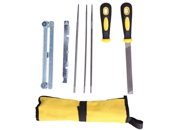 Kit Portátil Para Afilar Motosierras Con 3 Arandelas Redondas Y Placa De Afilado.