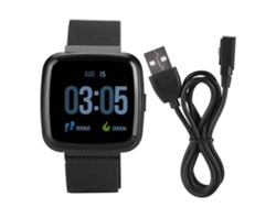 Pulsera Inteligente Con Monitor De Frecuencia Cardíaca, Rastreador De Fitness Y Monitor De Sueño ( Banda De Acero Negro)