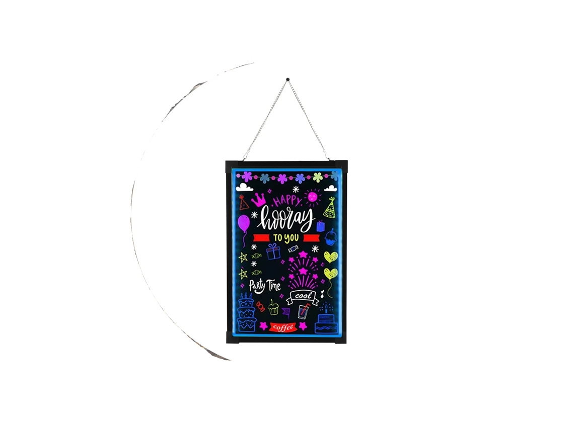 Tablero de mensajes LED, 7 colores de luz, 18 efectos dinámicos, 24 x 32 pulgadas, control remoto, estructura OEM duradera
