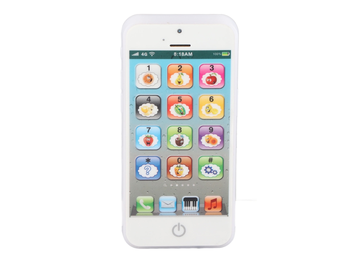 Juguete Teléfono Móvil Para Bebés Con Música Luces Simulación Forma Clara Teléfono Inglés Blanco Niños