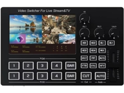 Conmutador De Vídeo En Directo, Pantalla Ips, 4 Canales, Compatible Con Puerto De Carga.