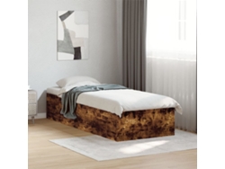 Estructura De Cama Madera De Ingeniería Roble Humo 100x200 Cm