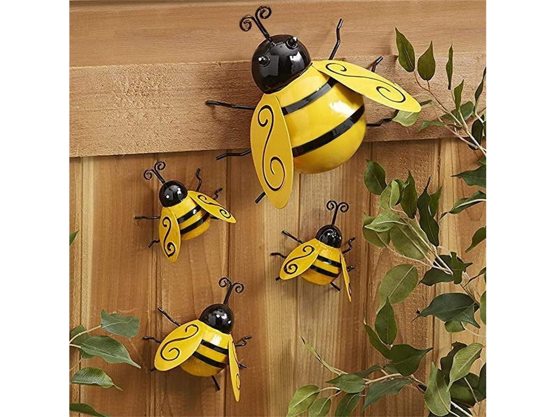 2026-adorno De Abeja De Metal Para Jardín Escultura Colgante De Abeja Para Decoración Interior Exterior