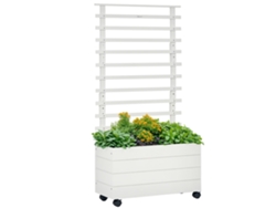 Caja de madera para flores con malla geotextil y ruedas 76x30x155 cm PMM CAPITALI