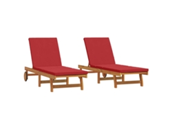 Maison Exclusive - Tumbona 2-persona 2 Pcs Marrón Madera De Acacia Sólida