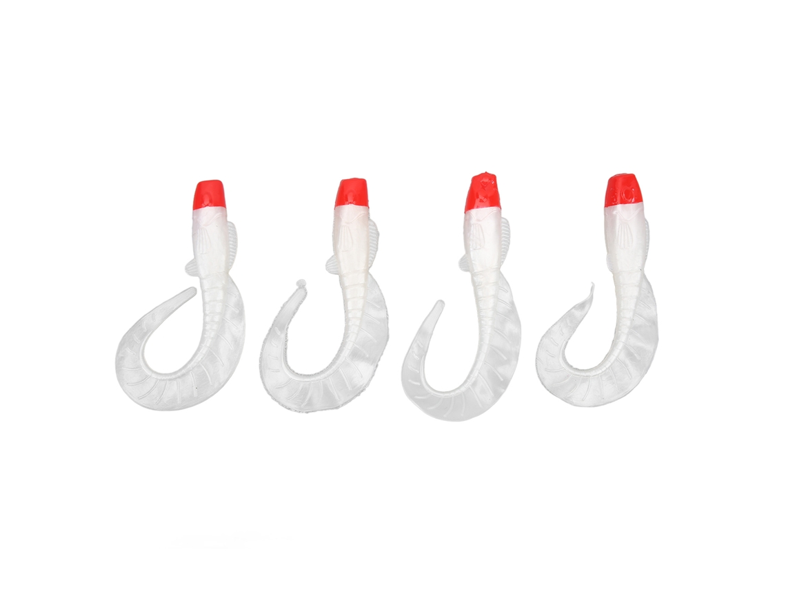 2026rebe-4 Piezas Señuelo De Pesca Simulación Bait Lifelike Pvc Para Peces Bass Mandarín Agua Dulce Rojo Blanco