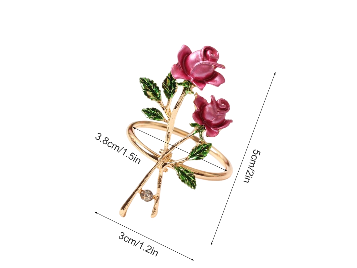 Anillos, servilletas, diamantes de imitación, gotas de aceite, rosa, Día de San Valentín, 8 unidades