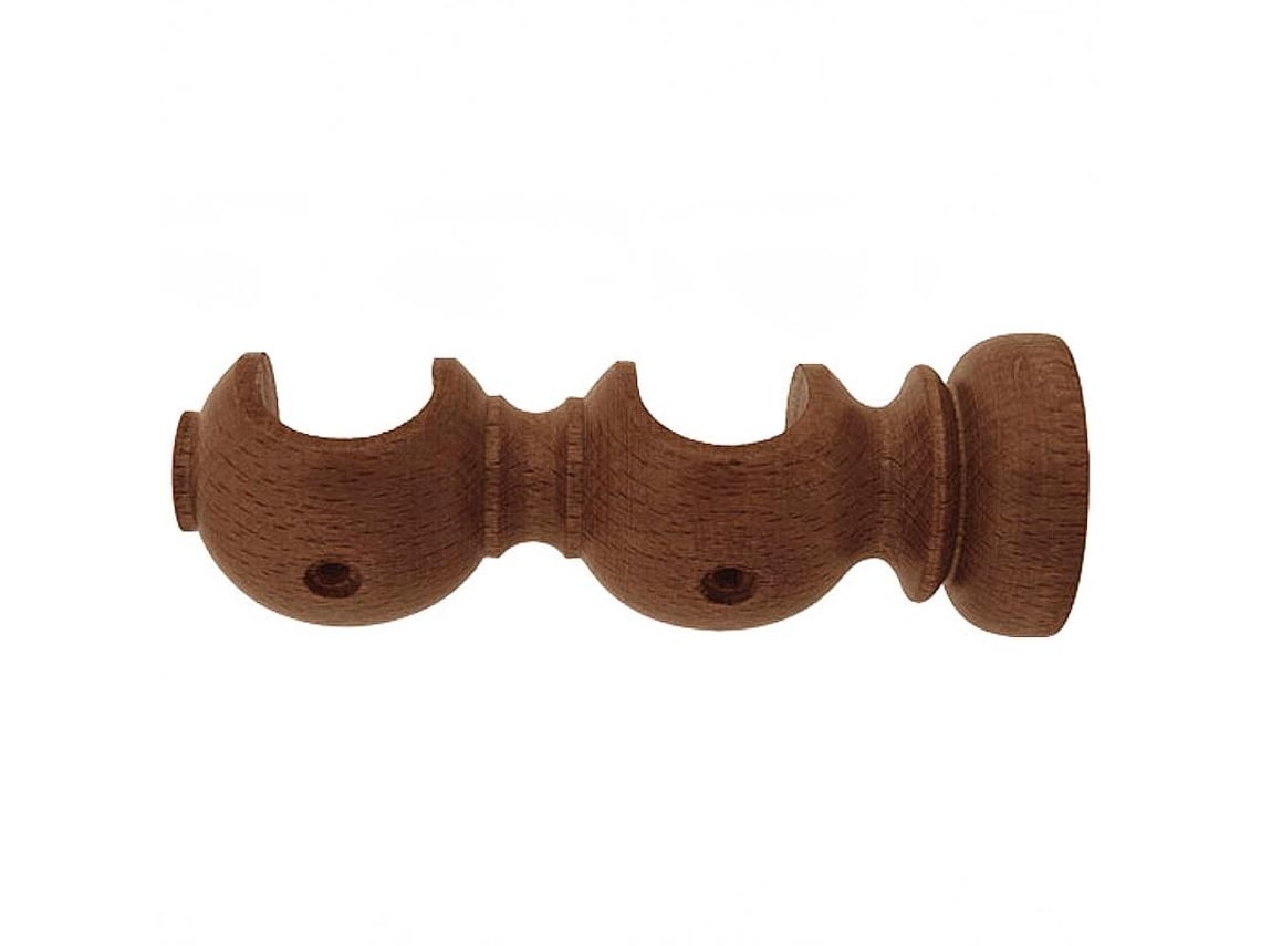Soporte Madera Liso Abierto Doble 20x118 mm Nogal RIEL CHYC